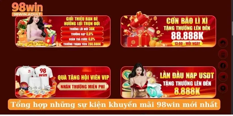 Tổng hợp những sự kiện khuyến mãi 98win mới nhất